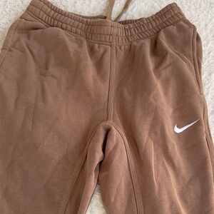 Nike Kids Tan Joggers with White Logo